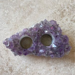 Amethyst Geode Crystal Candleholder Beautiful Quality